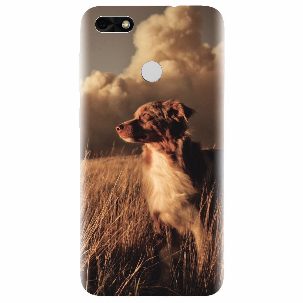 Husa silicon pentru Huawei P9 Lite mini, Alone Dog Animal In Grass