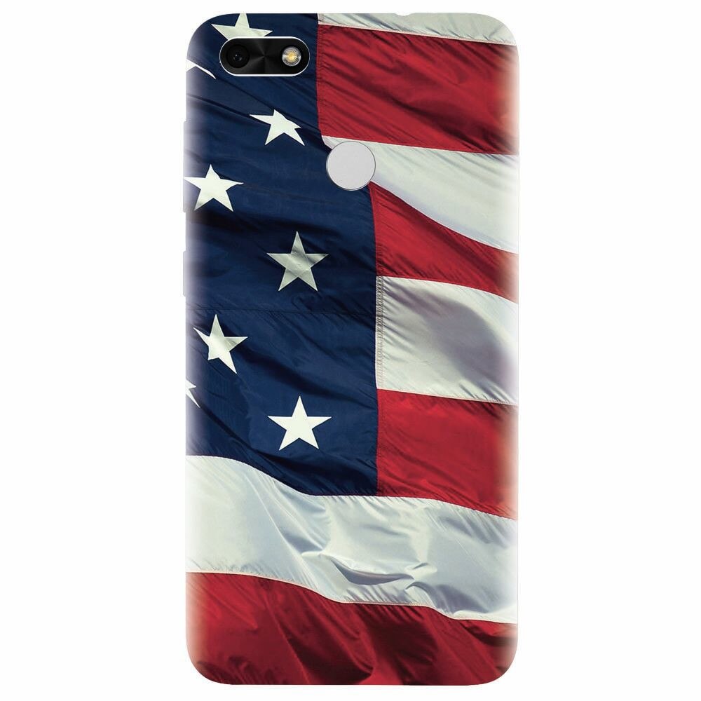 Husa silicon pentru Huawei P9 Lite mini, American Flag Illustration