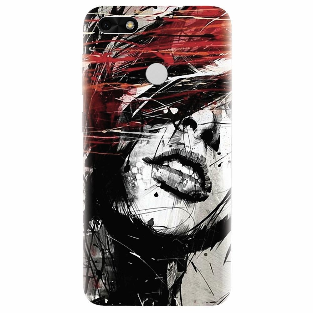 Husa silicon pentru Huawei P9 Lite mini, Byroglyphics Woman Drawing