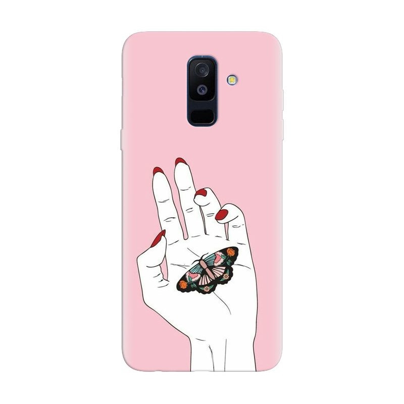 Husa silicon pentru Samsung Galaxy A6 Plus 2018, Butterfly In Hand