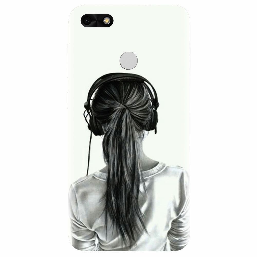 Husa silicon pentru Huawei Y6 Pro 2017, Girl With Headphone