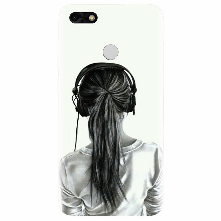 Силиконов кейс за Huawei P9 Lite mini, Girl With Headphone