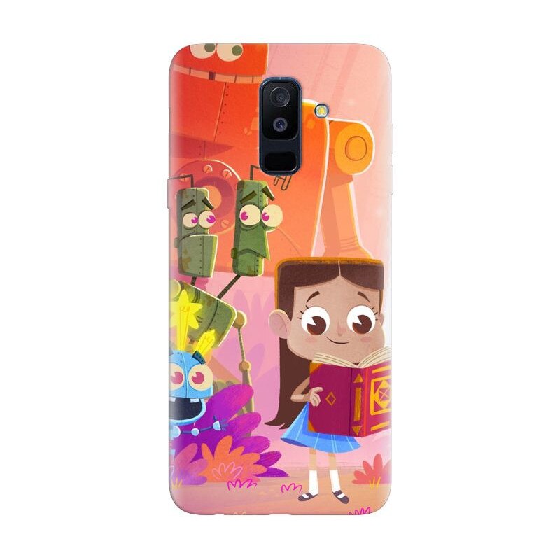 Husa silicon pentru Samsung Galaxy J8 Plus 2018, Children Kids Robots Illustration Colorful K