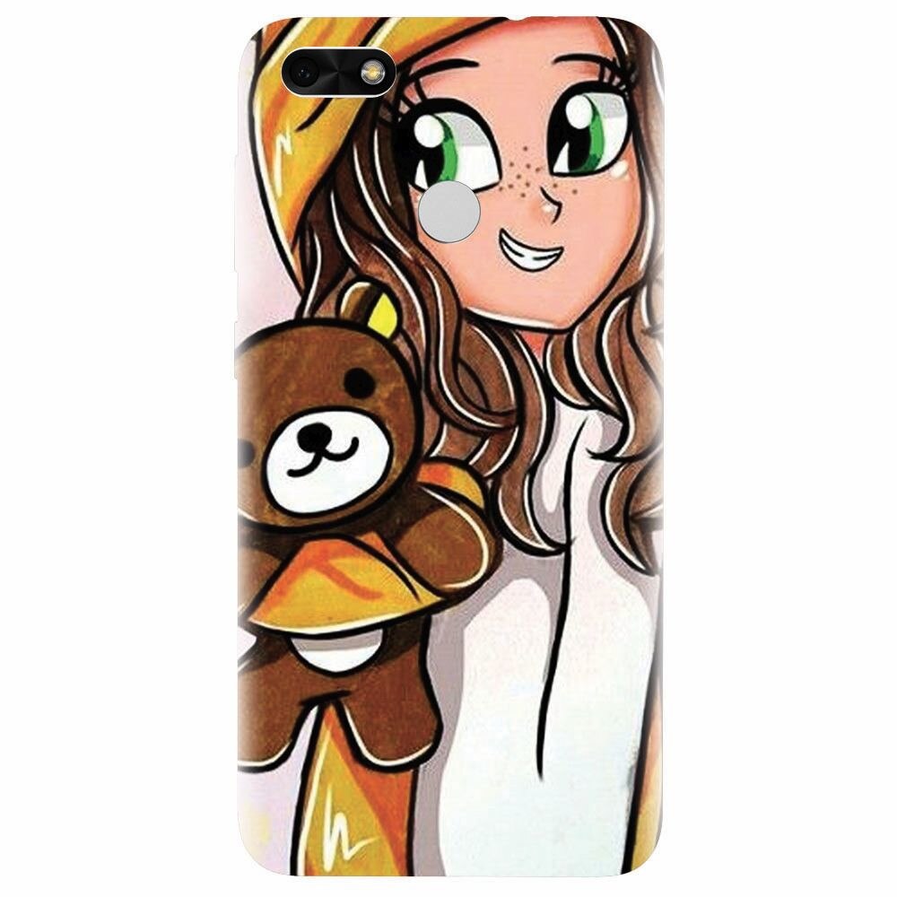Husa silicon pentru Huawei P9 Lite mini, Girl With Little Bear