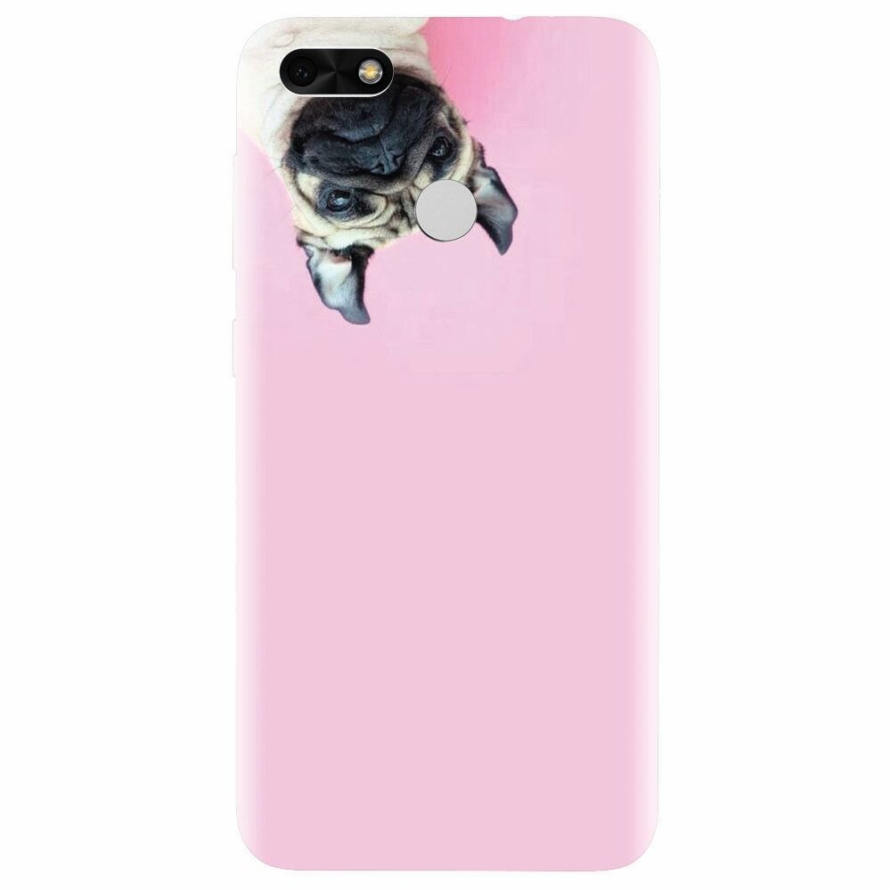 Husa silicon pentru Huawei Y6 Pro 2017, Dog And Pink