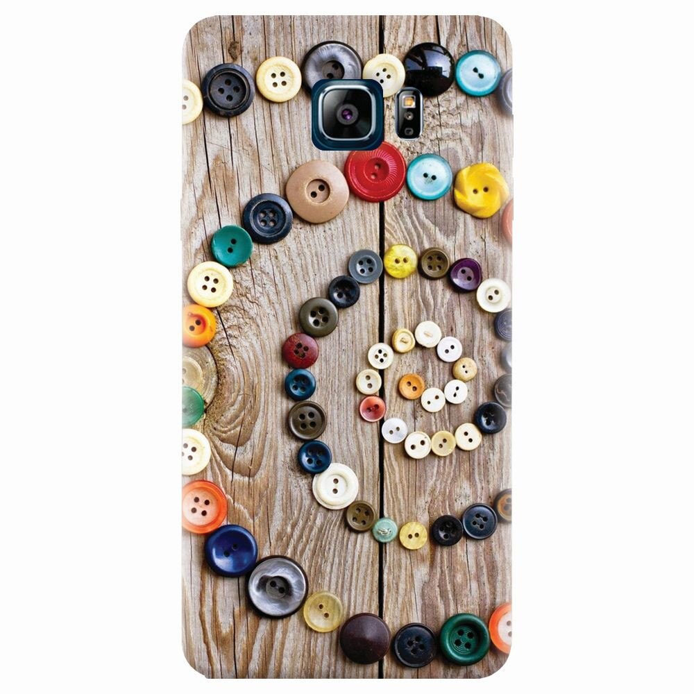 Husa silicon pentru Samsung Galaxy Note 5, Colorful Buttons Spiral Wood Deck