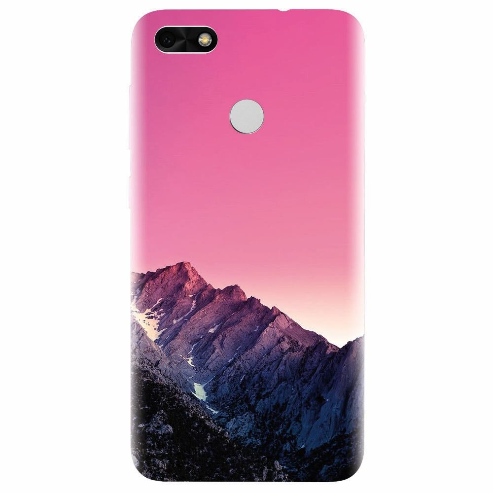 Husa silicon pentru Huawei P9 Lite mini, Mountain Peak Pink Gradient Effect