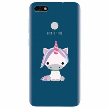 Husa silicon pentru Huawei Y6 Pro 2017, Horn To Be Wild Cute Unicorn Husa silicon pentru Huawei Y6 Pro 2017, Horn To Be Wild Cute Unicorn