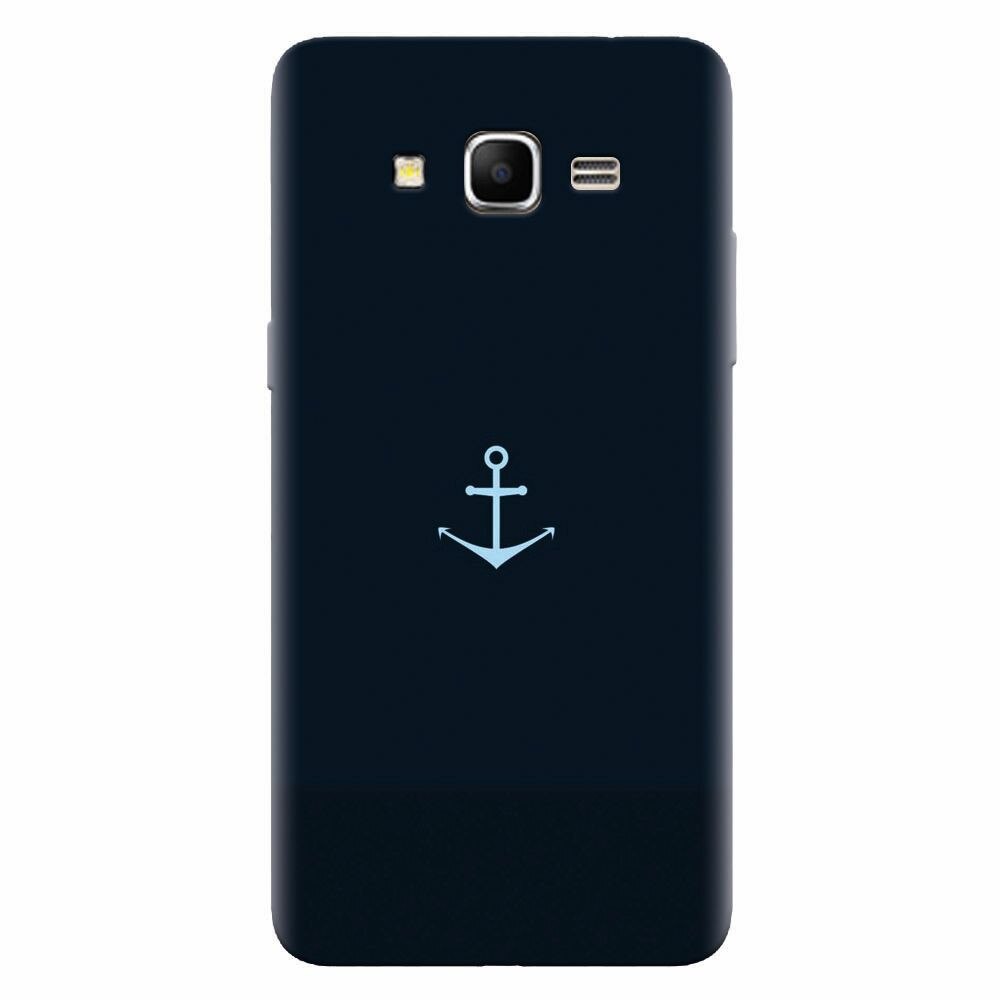 Husa silicon pentru Samsung Grand Prime, Blue Navy Anchor Illustration Flat