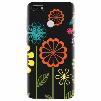Husa silicon pentru Huawei Y6 Pro 2017, Colorful Spring Birds Flowers Vectors Husa silicon pentru Huawei Y6 Pro 2017, Colorful Spring Birds Flowers Vectors