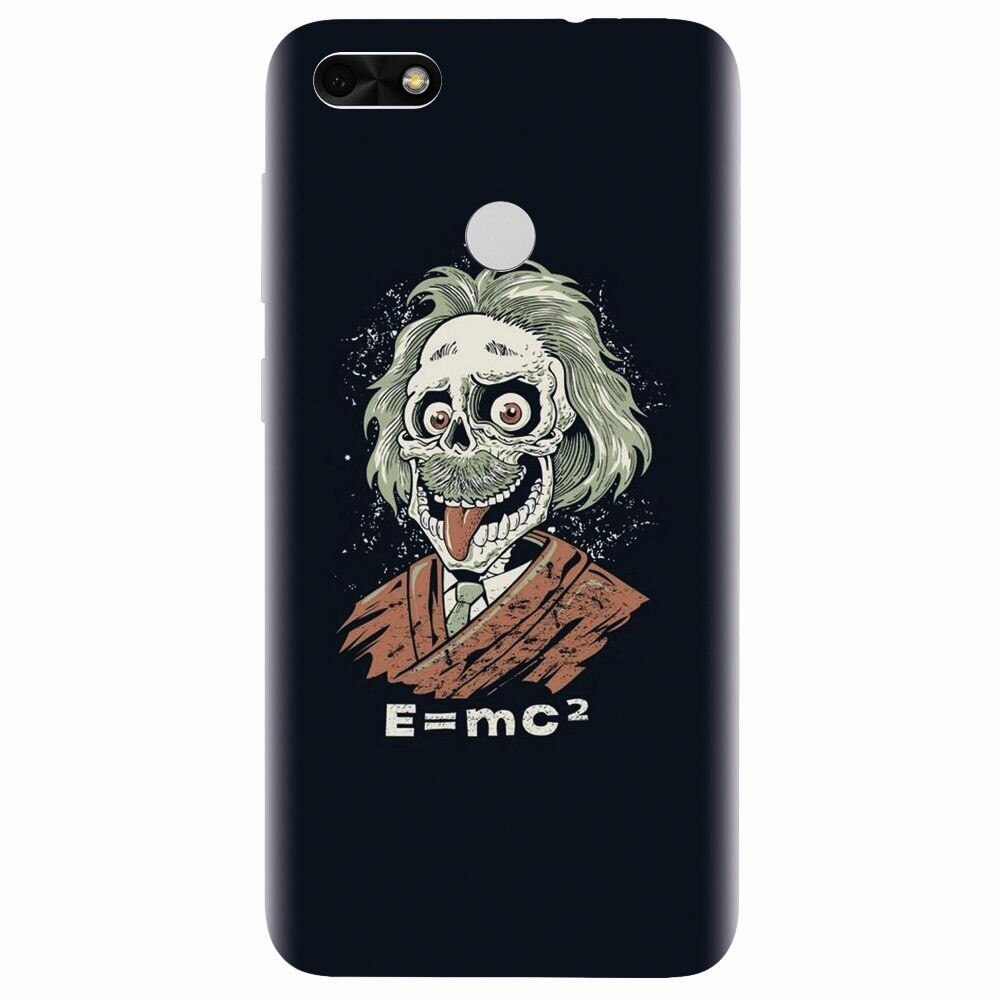 Husa silicon pentru Huawei Y6 Pro 2017, Albert Einstein Caricature