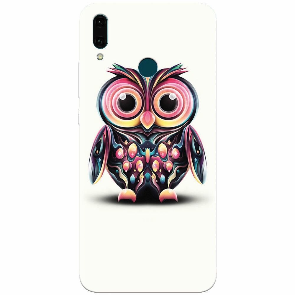 Husa silicon pentru Huawei Y9 2019, Colorful Owl Illustration