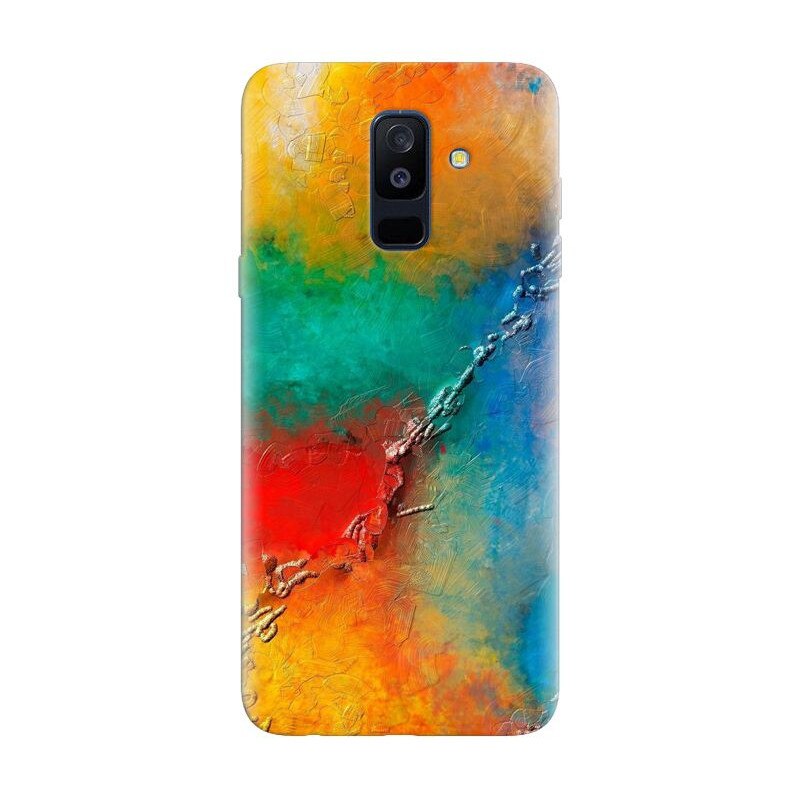 Husa silicon pentru Samsung Galaxy A6 Plus 2018, Colorful Wall Paint Texture