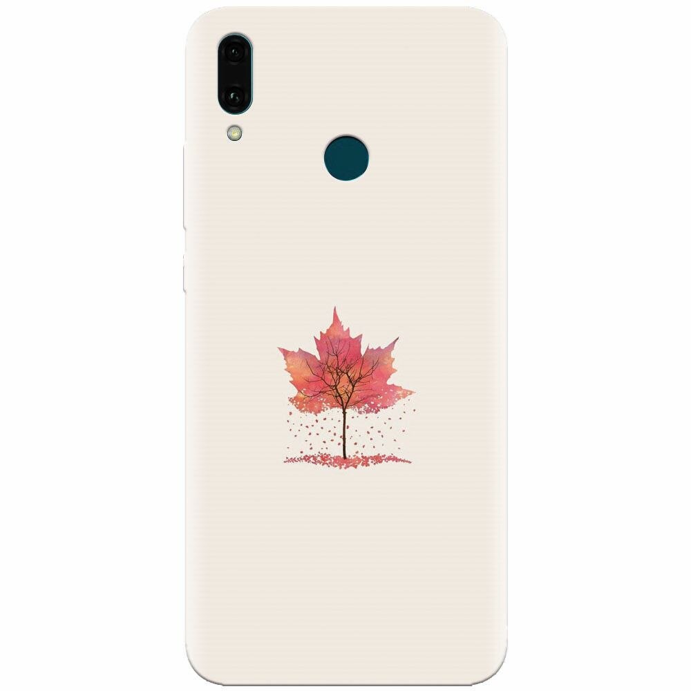 Husa silicon pentru Huawei Y9 2019, Autumn Tree Leaf Shape Illustration