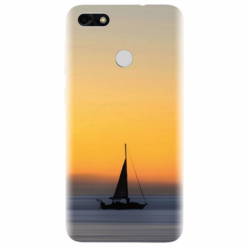 Husa silicon pentru Huawei P9 Lite mini, Wind Sail Boat Ocean Sunset