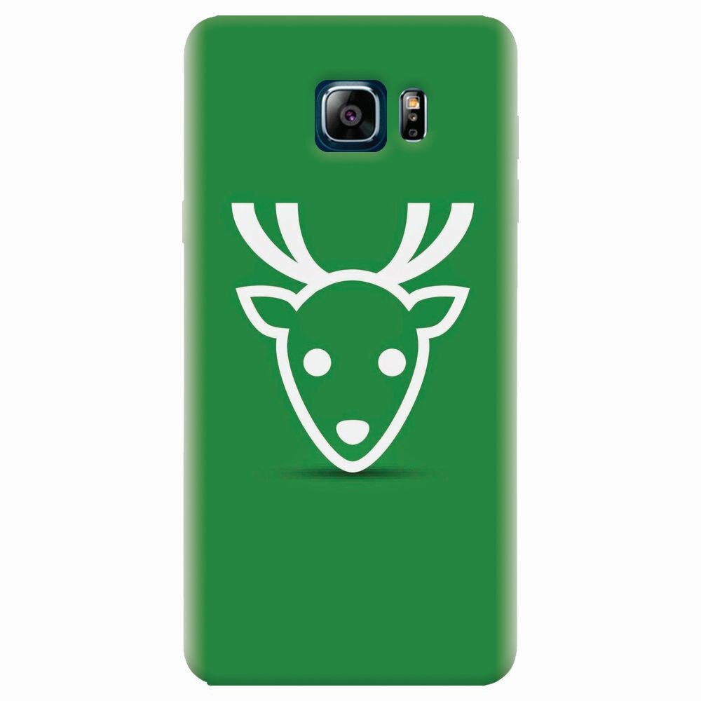 Husa silicon pentru Samsung Galaxy Note 5, Minimal Reindeer Illustration Green