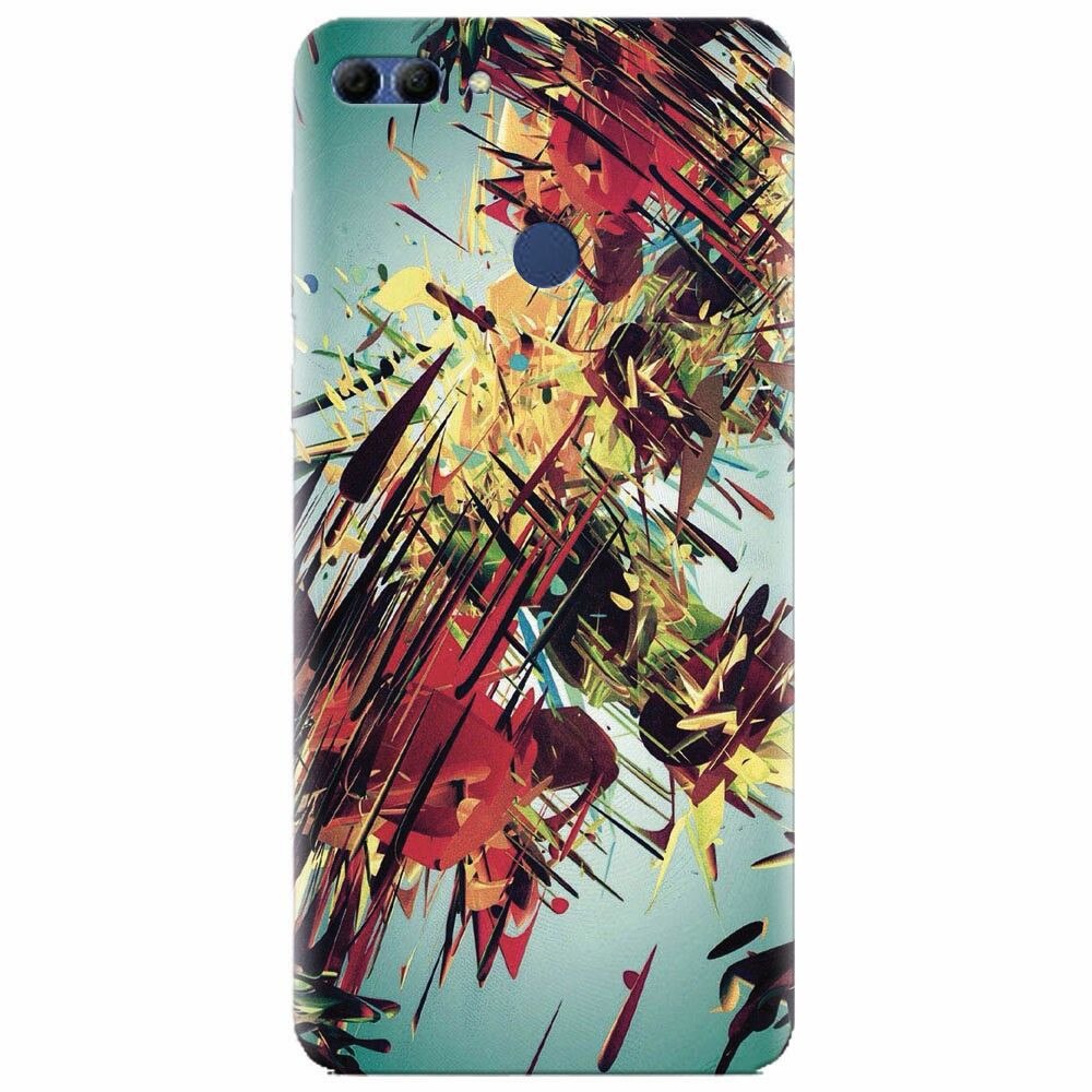 Husa silicon pentru Huawei Y9 2018, Complex Abstract Colorful 3D Drawing