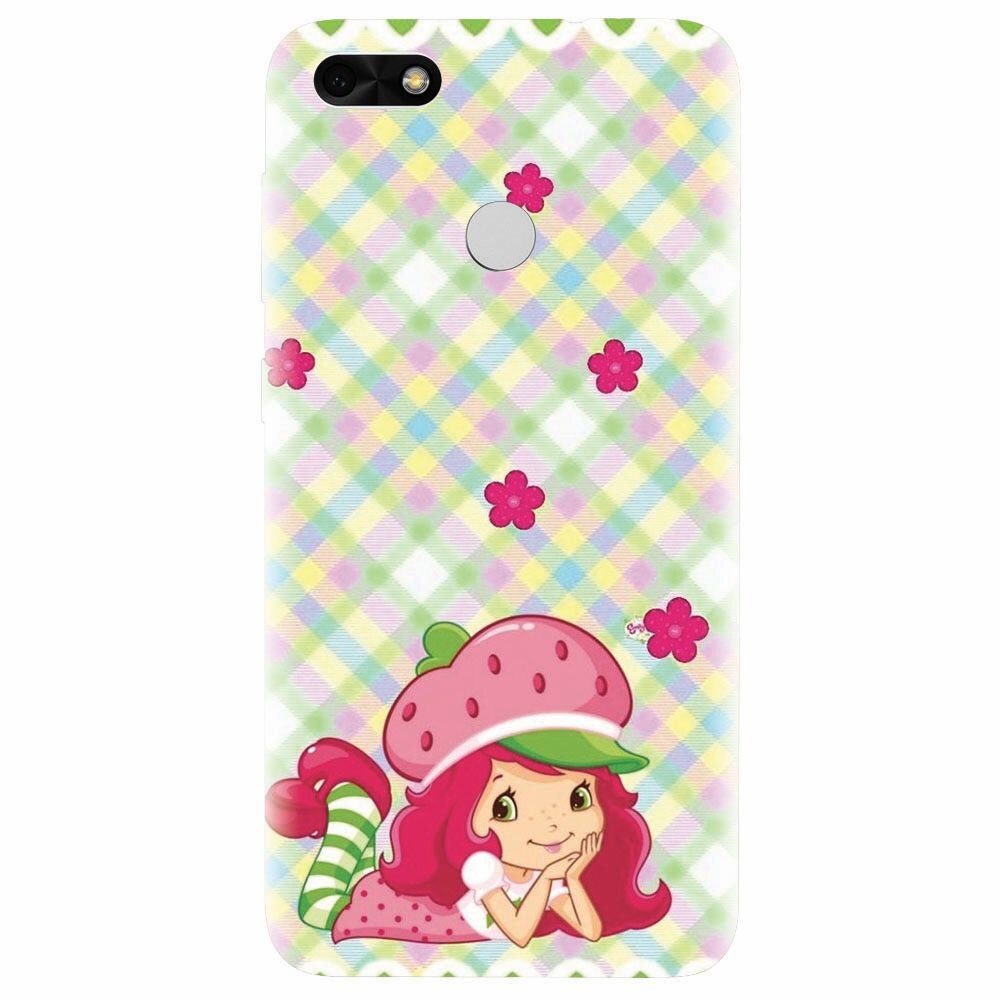 Husa silicon pentru Huawei Y6 Pro 2017, Strawberry Girl