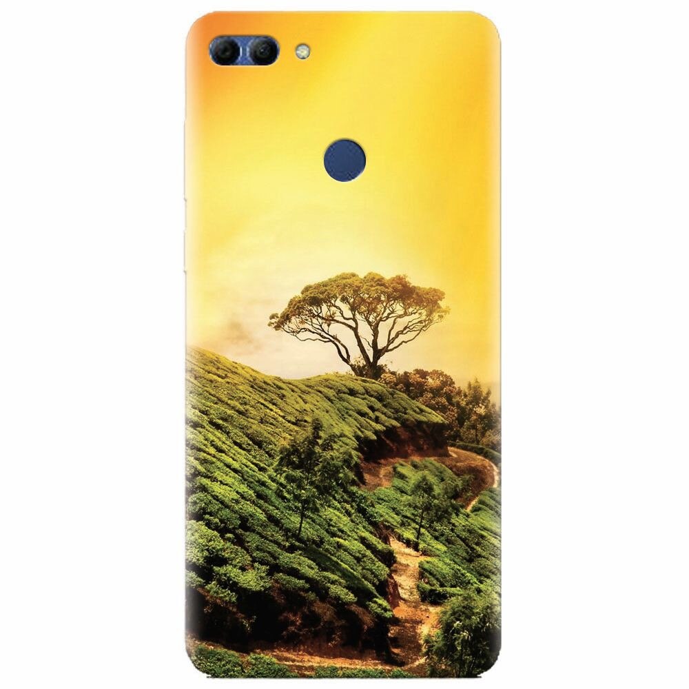 Husa silicon pentru Huawei Y9 2018, Hill Top Tree Golden Light