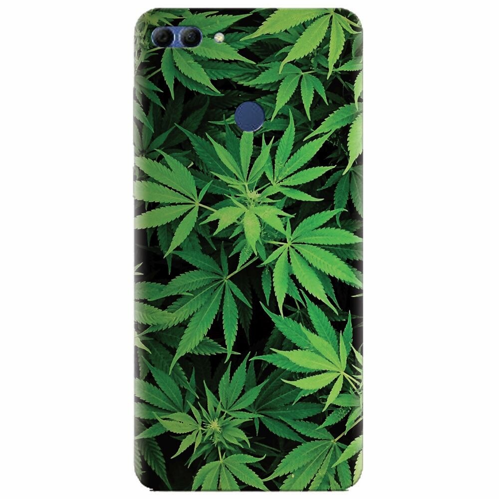 Husa silicon pentru Huawei Y9 2018, Green Leaf Pattern