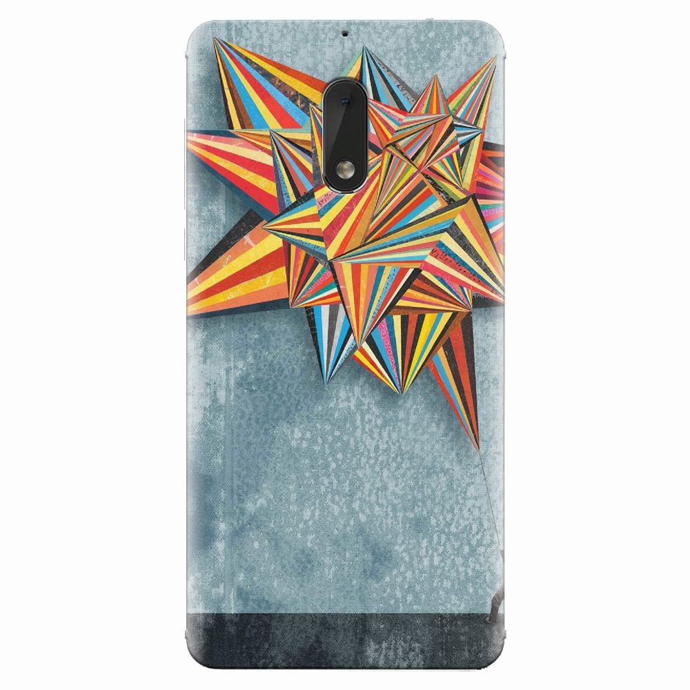 Husa silicon pentru Nokia 6, Abstract Colorful Balloon Triangles