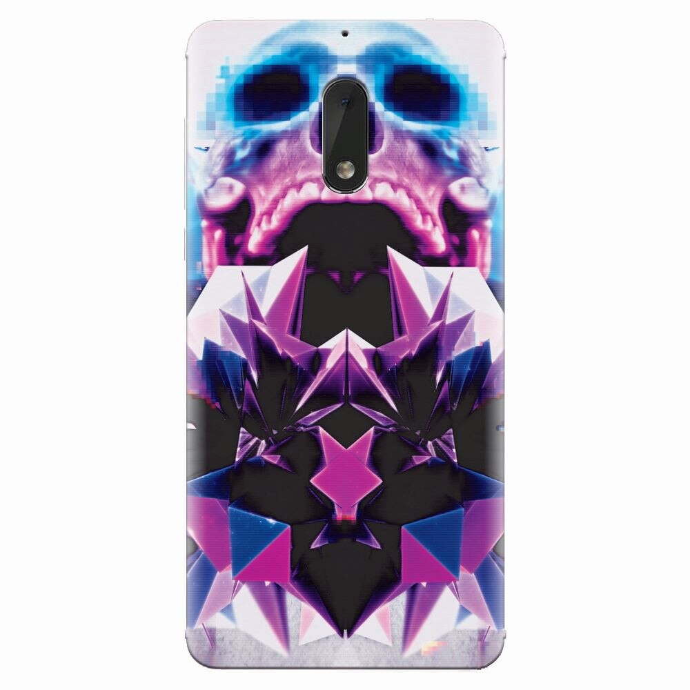 Husa silicon pentru Nokia 6, Abstract Framed Skull