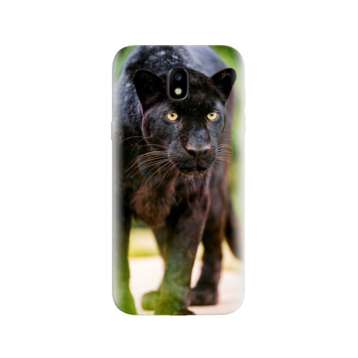 Силиконов калъф, съвместим с модел Samsung Galaxy J3 2017 - Black Leopard Looking At Me