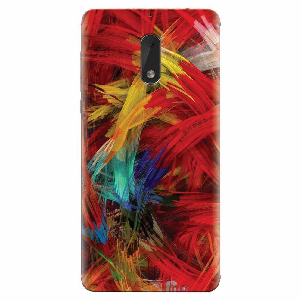 Husa silicon pentru Nokia 6, Colorful Digital Painting Strokes