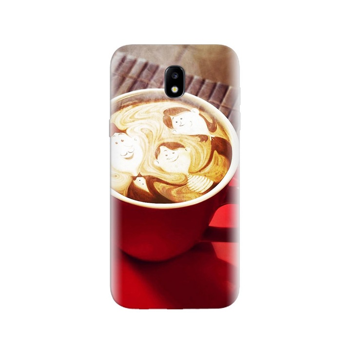 Силиконов кейс съвместим с модел Samsung Galaxy J3 2017 - Family In Coffee Foam Htc One