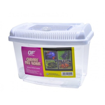 Mini acvariu Ocean Free din plastic cu capac grilat si maner, pentru pesti, reptile sau amfibieni Mini acvariu Ocean Free din plastic cu capac grilat si maner, pentru pesti, reptile sau amfibieni