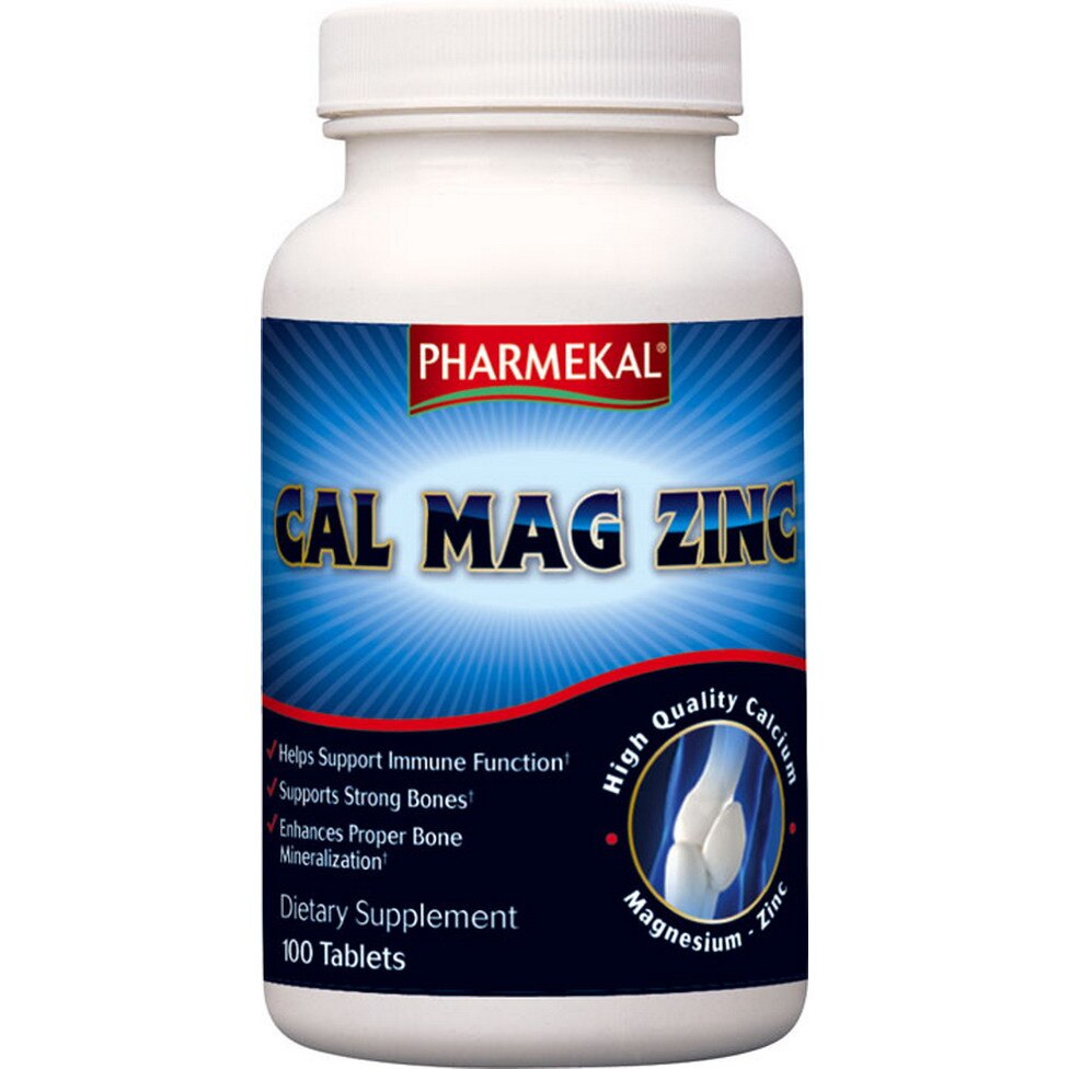 Calciu Magneziu Zinc,PHARMEKAL,100 tablete