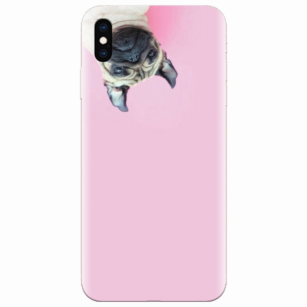 Husa silicon pentru Apple Iphone XS, Dog And Pink