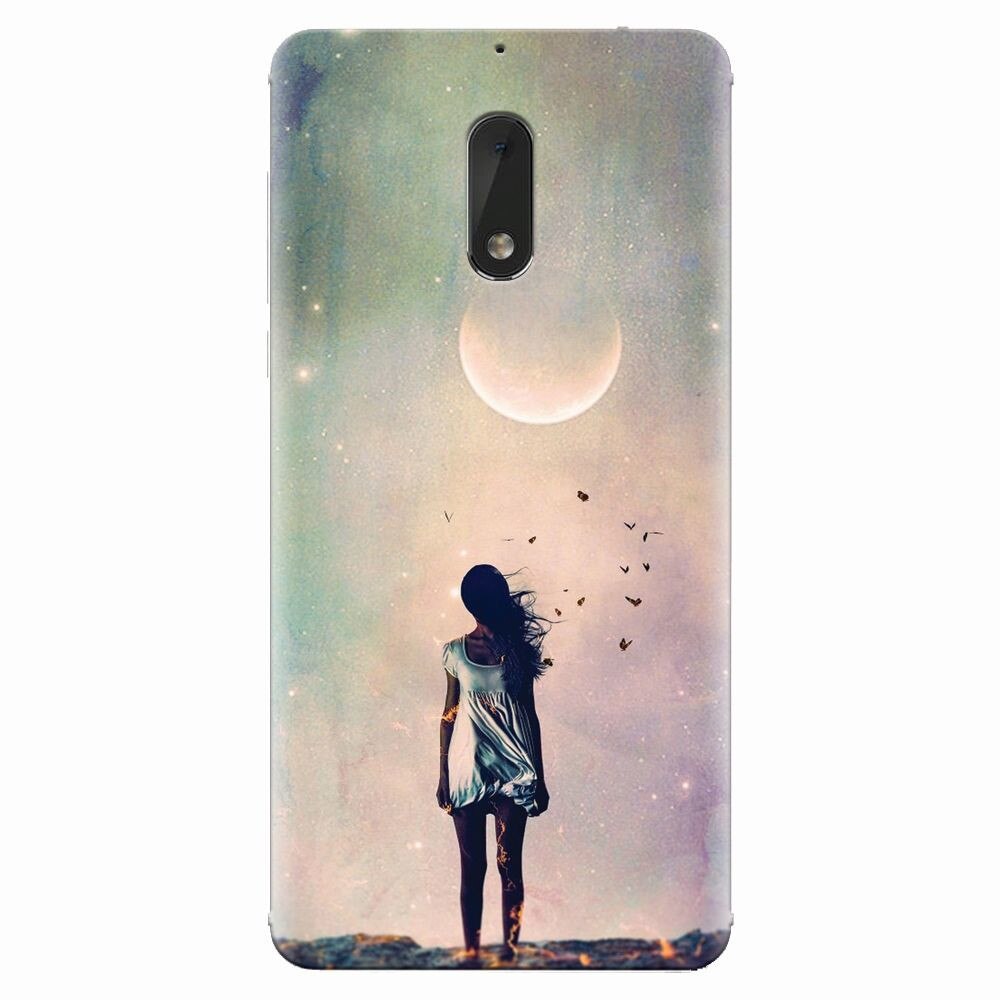 Husa silicon pentru Nokia 6, Alone Woman Cgi Hd K