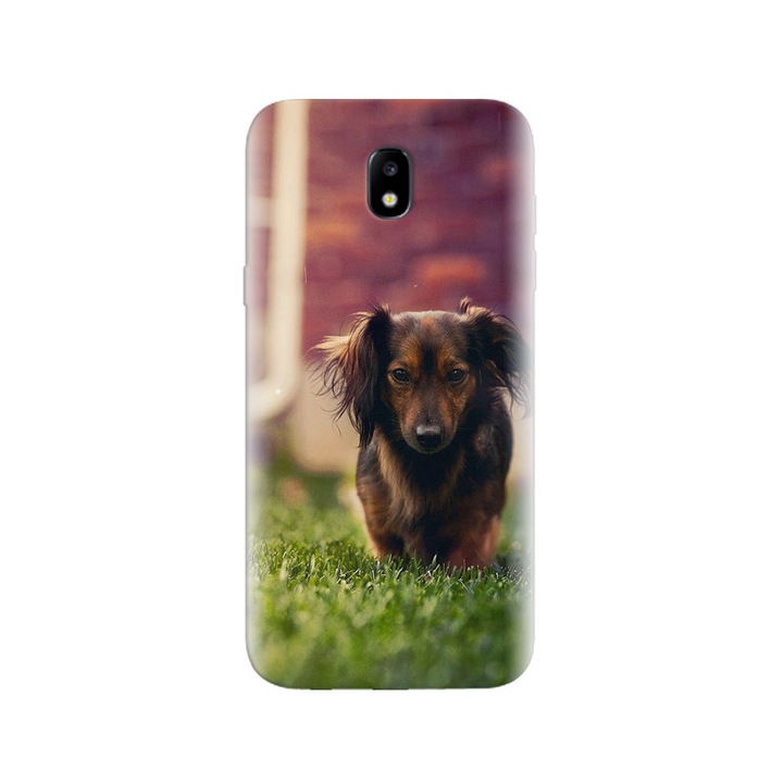 Husa din silicon compatibila cu Samsung Galaxy J3 2017 - model Dark Brown Dog