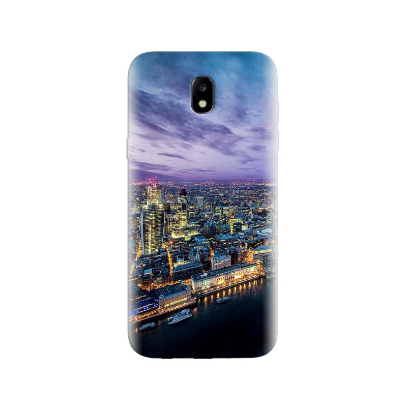 Husa Samsung J5 2017 City Evening Skyview Light Harbor Purple Clouds