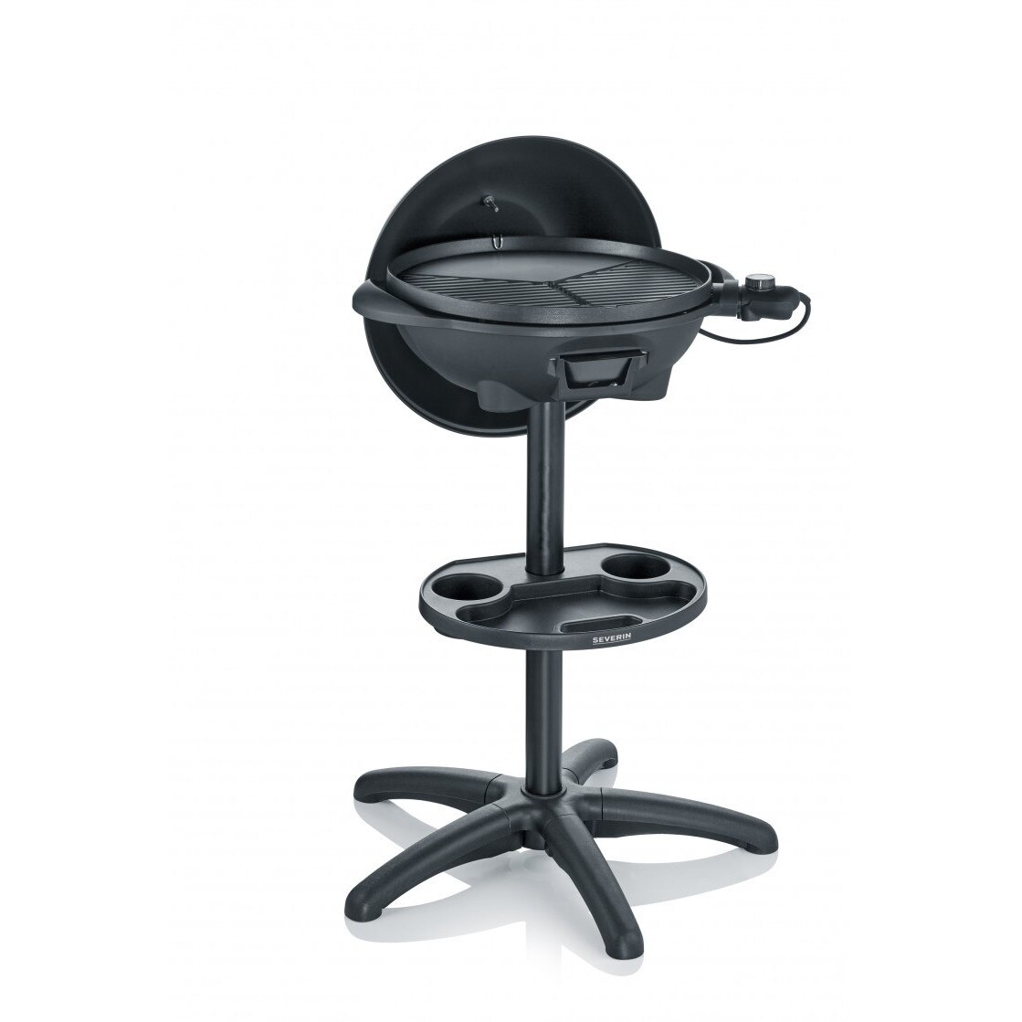 Gratar electric cu capac, Severin PG 8541, Culoare negru, 2000W