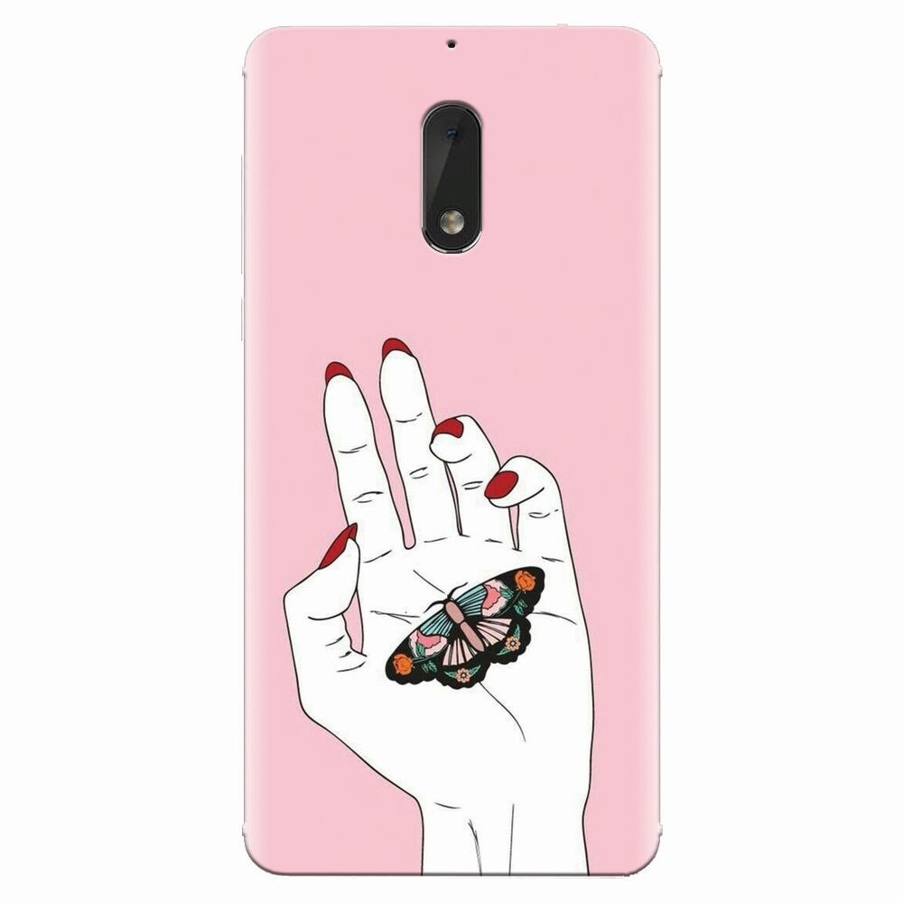 Husa silicon pentru Nokia 6, Butterfly In Hand