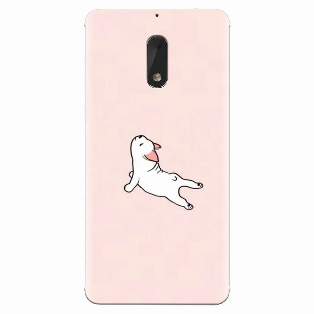 Husa silicon pentru Nokia 6, Cute Dog Streching