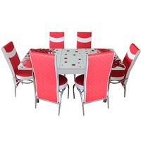 set masa extensibila si 6 scaune elt modella blat sticla 170 x 80 x 70 cm decor floral rosu imagen 19_0_
0