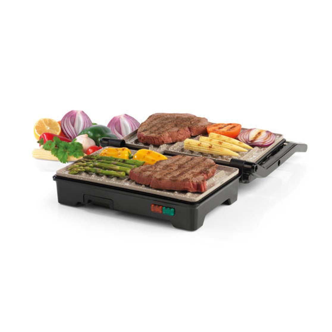 Контактен грил PROlectrix 044241, 2 в 1, Керамично покритие, Подвижна