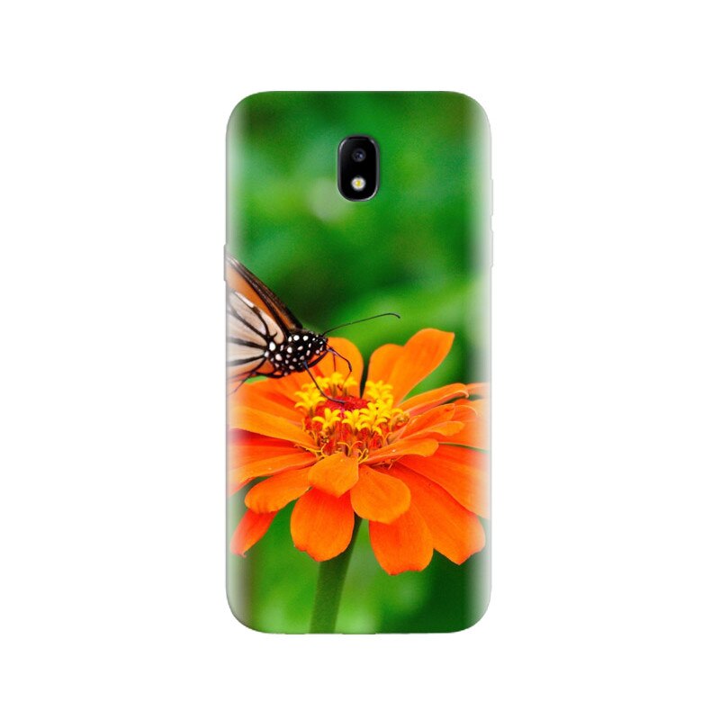 Husa Samsung J5 2017 Orange Butterfly On Flower