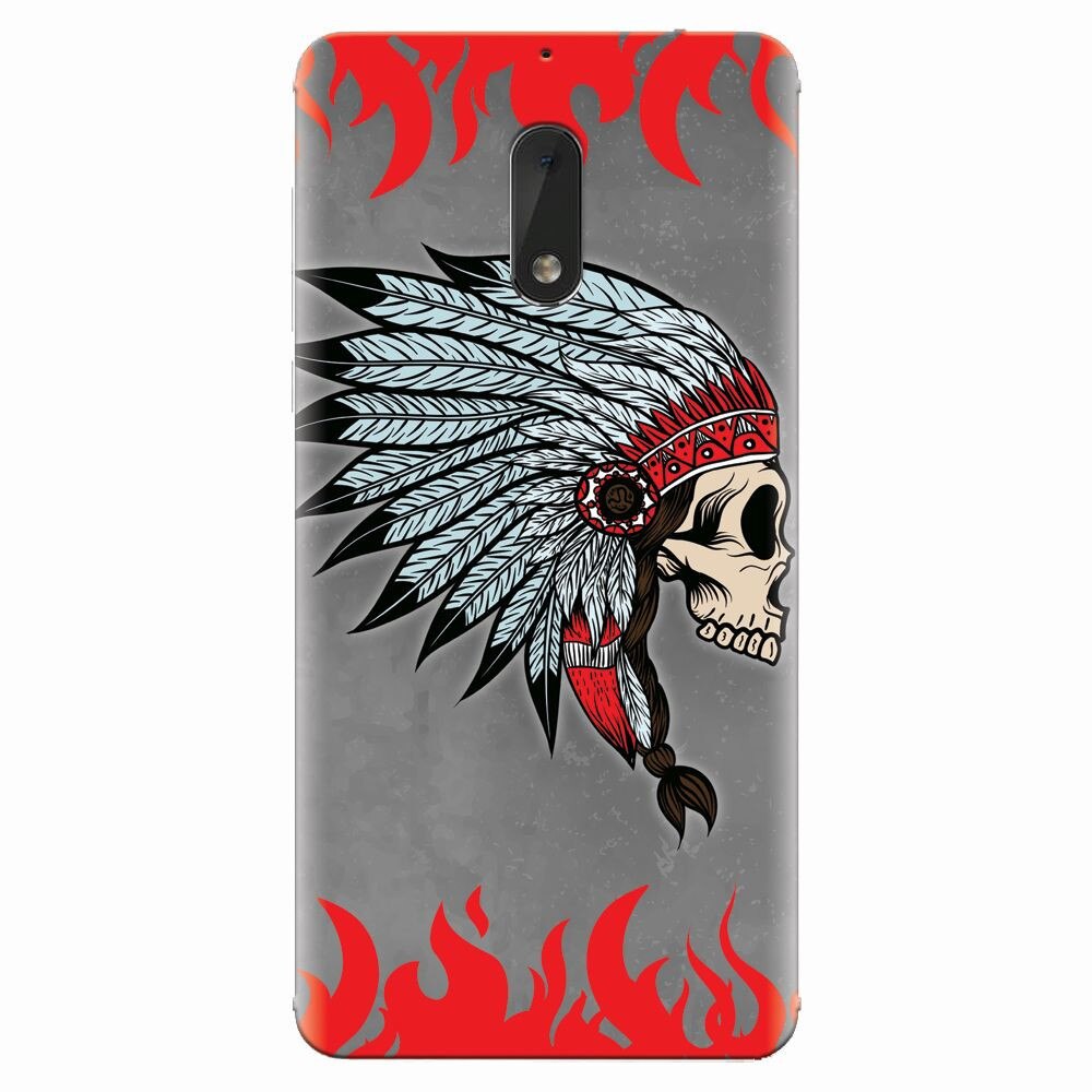 Husa silicon pentru Nokia 6, Indian Skull