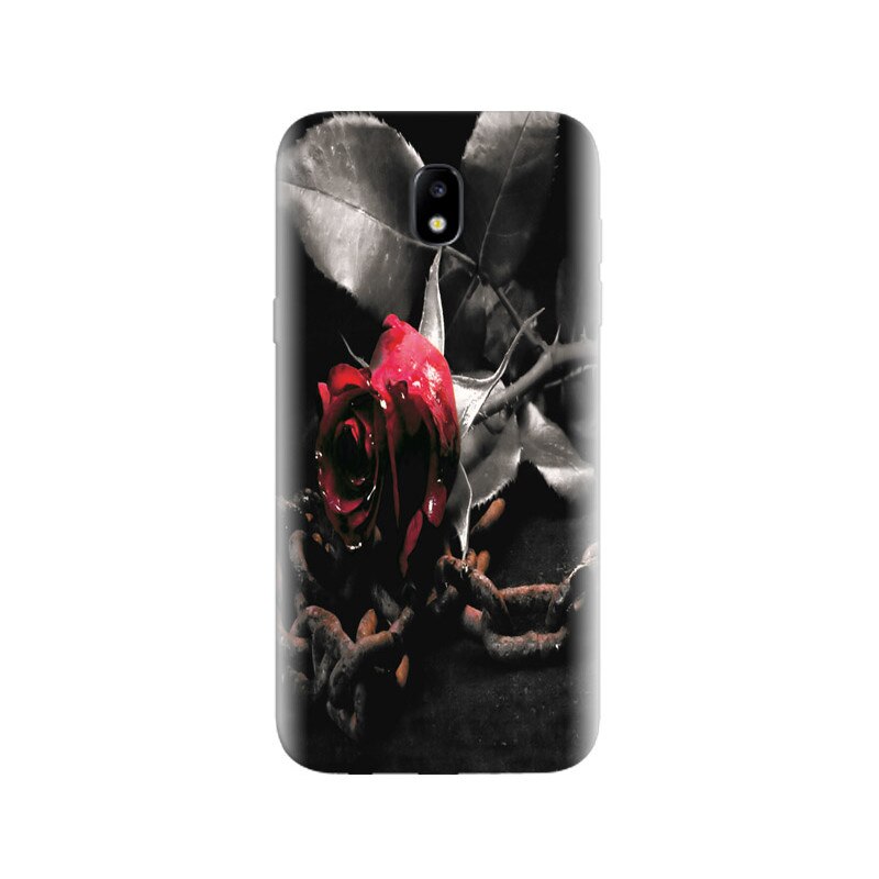 Husa Samsung J5 2017 Red Rose In Black And White
