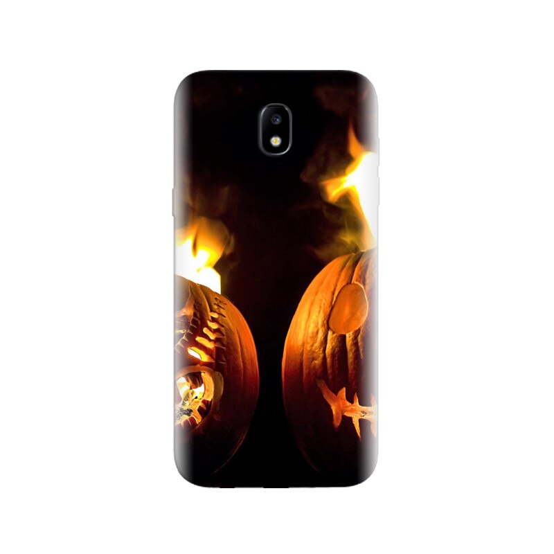 Husa Samsung J5 2017 Two Halloween Pumpkins Fire