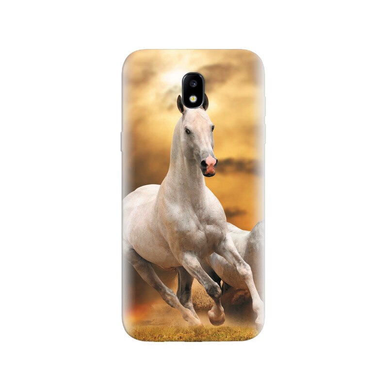 Husa Samsung J5 2017 White Horse Animal Running In Grass Ground