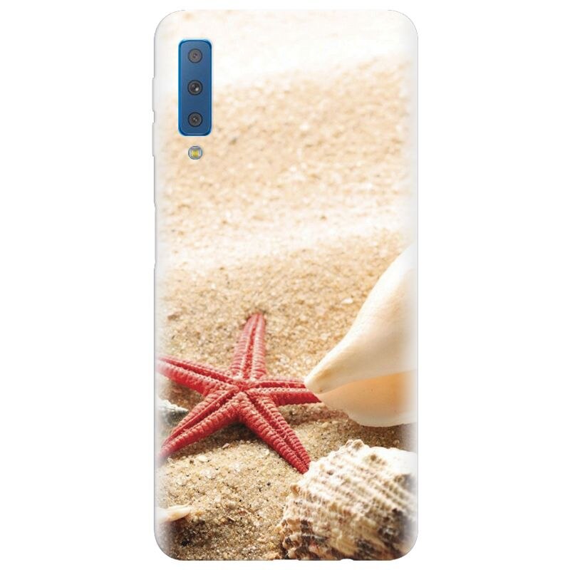 Husa silicon pentru Samsung Galaxy A7 2018, Beach Shells And Starfish