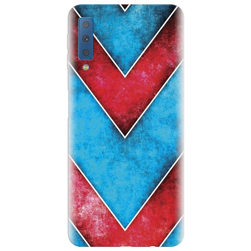 Husa silicon pentru Samsung Galaxy A7 2018, Blue And Red Abstract