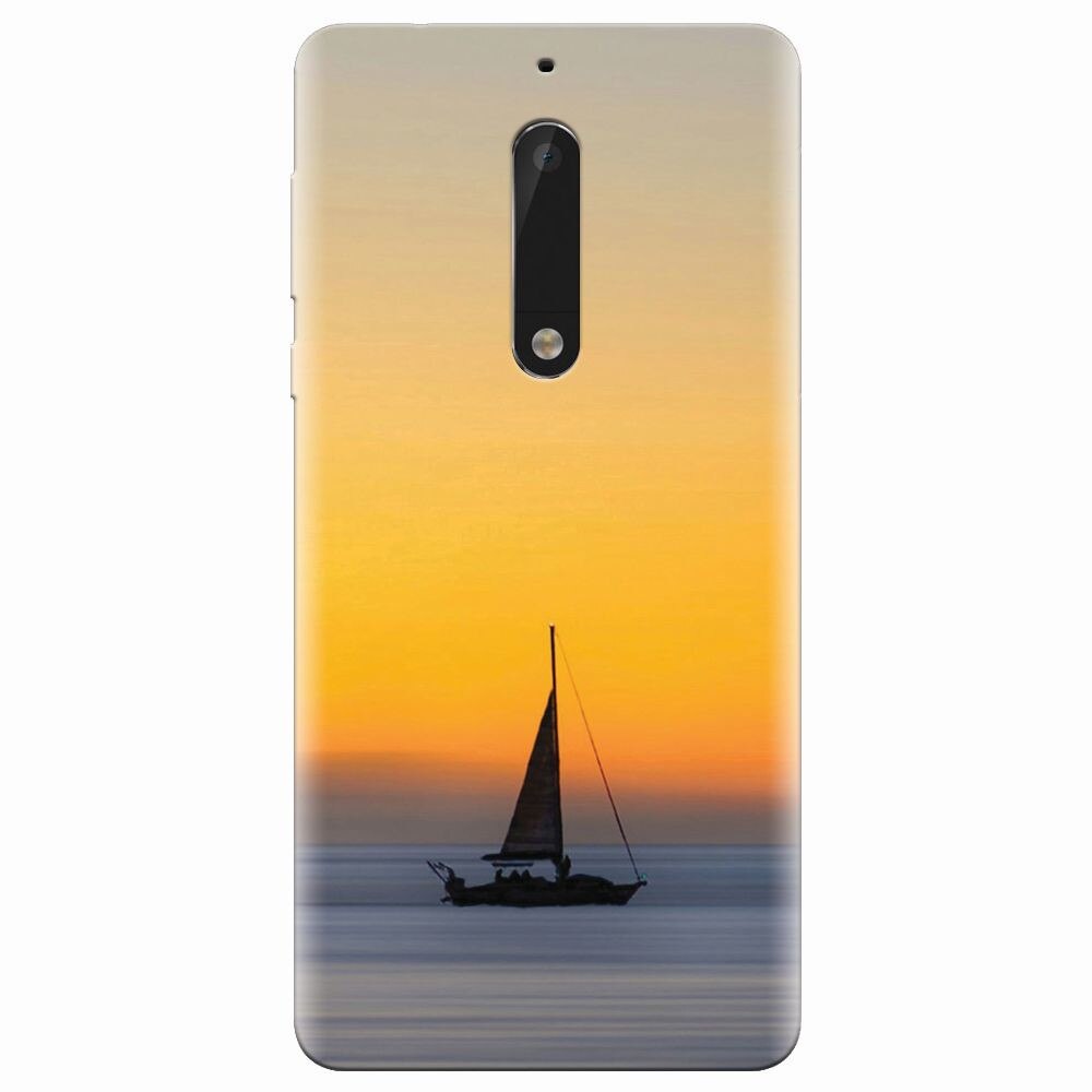 Husa silicon pentru Nokia 5, Wind Sail Boat Ocean Sunset