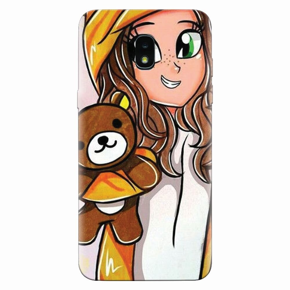 Husa silicon pentru Samsung Galaxy J3 2018, Girl With Little Bear