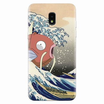 Husa silicon pentru Samsung Galaxy J3 2018, Great Wave Fish Husa silicon pentru Samsung Galaxy J3 2018, Great Wave Fish